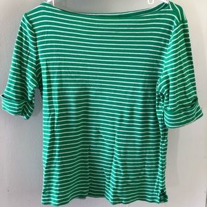 Women’s green and white half sleeve